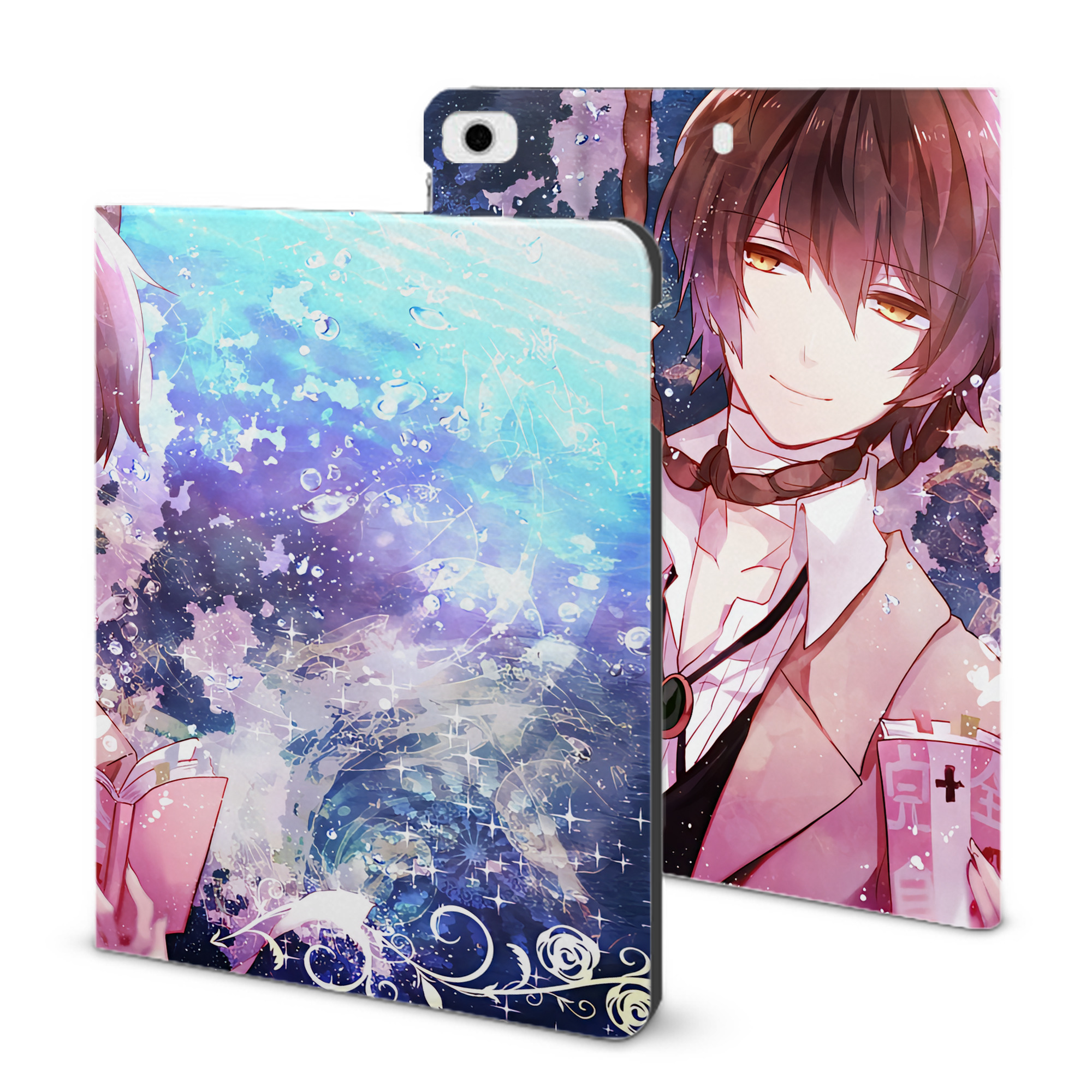 （画像用） 文豪ストレイドッグス Bungo Stray Dogs IPad ケース ブック型 PUレザー TPU 耐衝撃 軽量 薄型 ペン収納なし 全面保護 IPad 各モデル対応